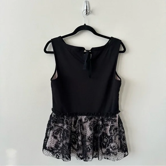 Anthropologie-Deletta Lace Peplum Sleeveless Top (Size:Medium) - Picture 2 of 11